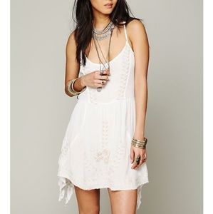 Free people white medows of medallion dress xs/tp